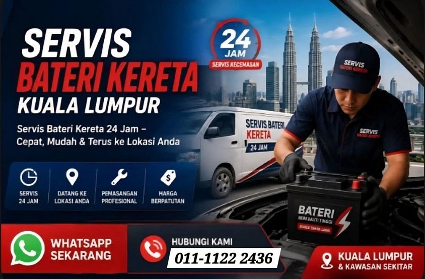 Juru Teknik Servis Tukar Bateri kereta di lokasi